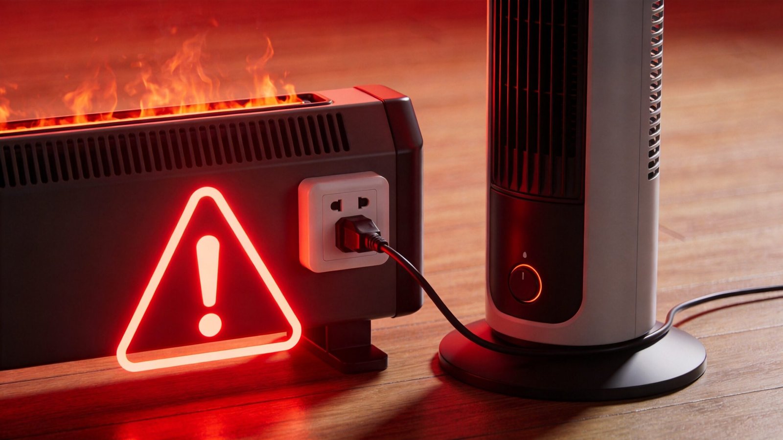 Smart plug safety warning with space heater fire risk
