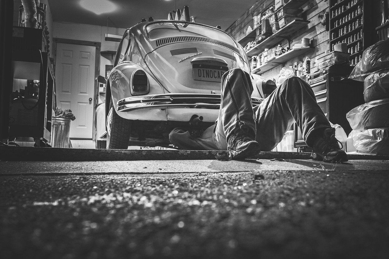 Garage workshop with tools and equipment