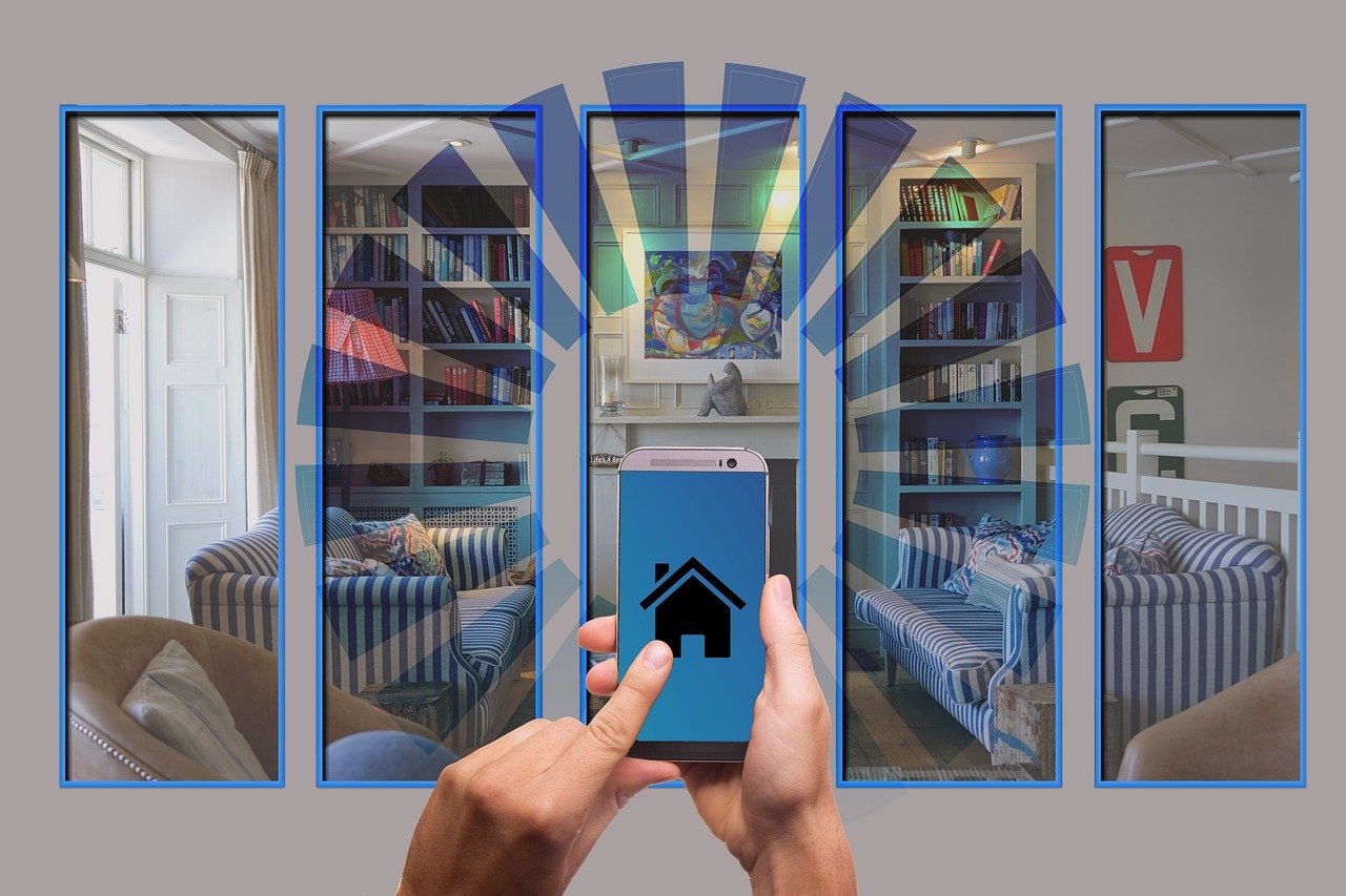 Smart home technology dashboard on smartphone