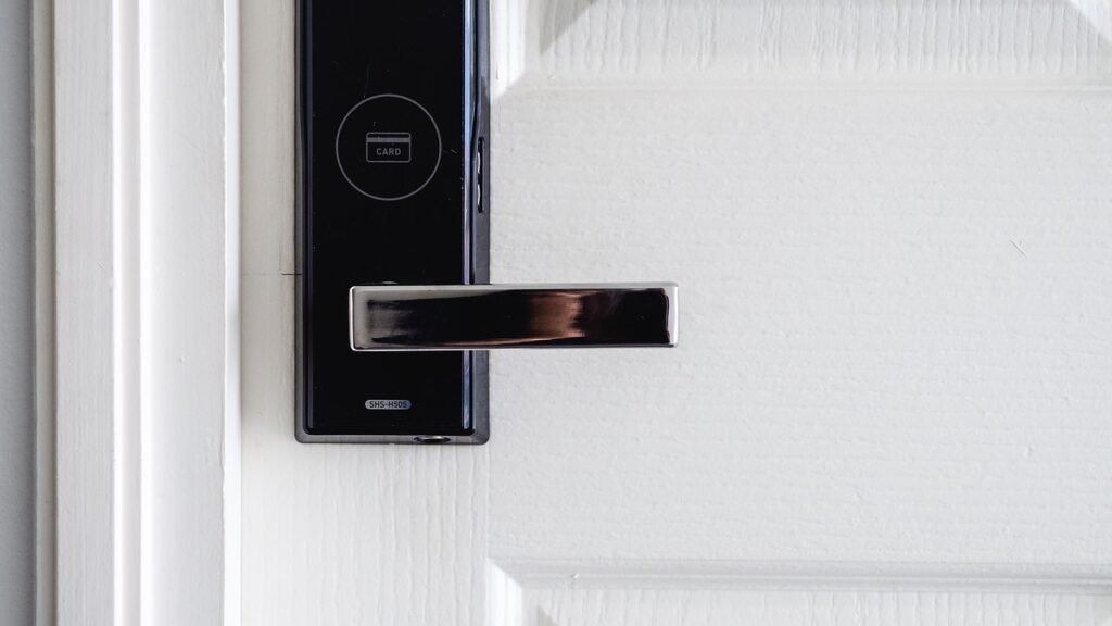Smart lock on apartment door for renters