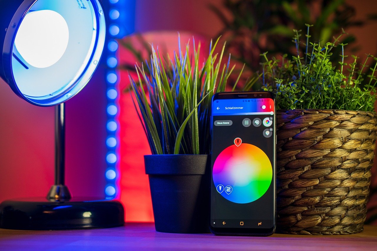 Smart home technology with smartphone control and smart lighting
